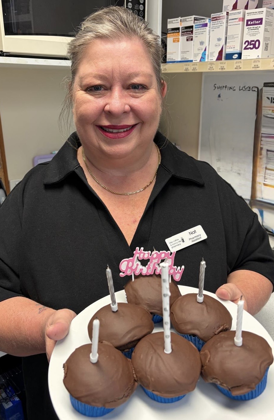 A birthday celebration at the pharmacy