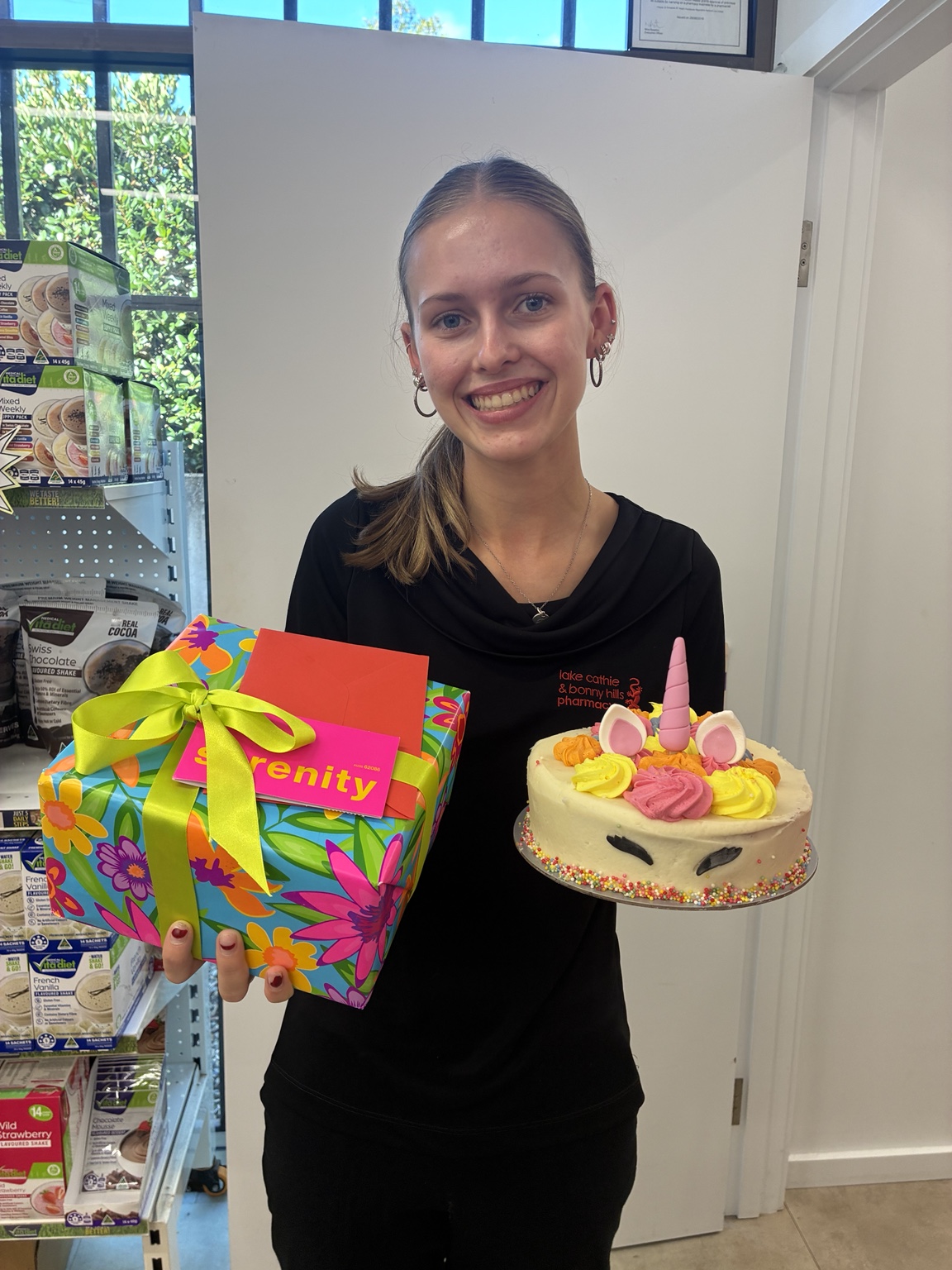 A team birthday celebration